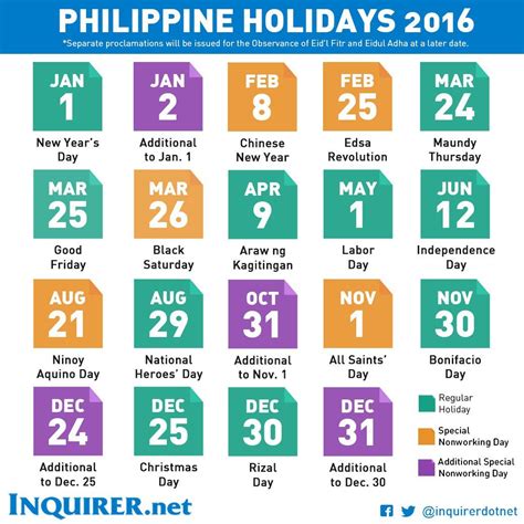 June 2016 Calendar – Philippines .